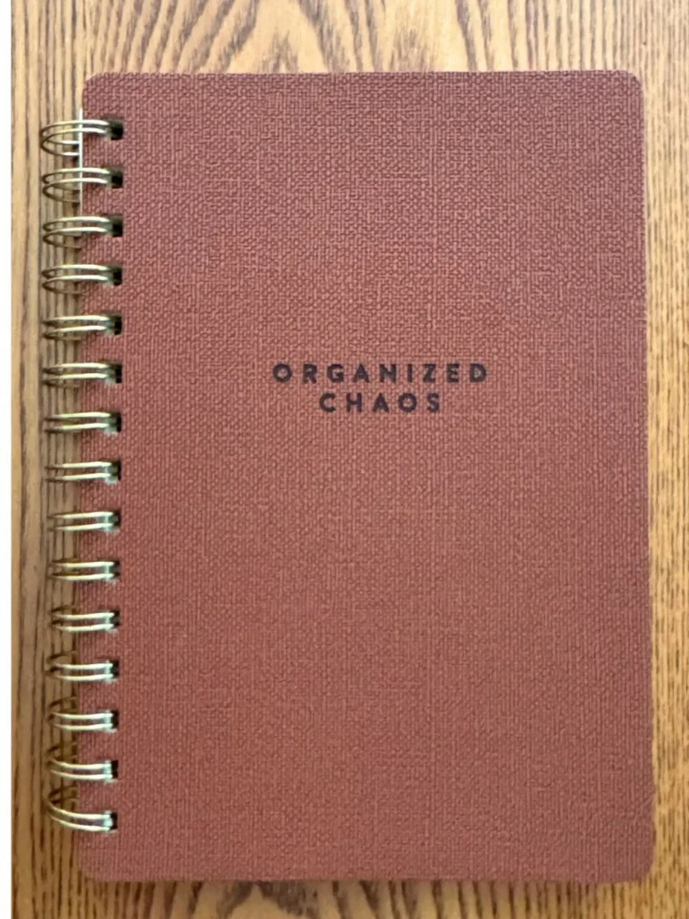 Studio Oh! Organized Chaos Agatha Notebook Cinnamon Brown Spiral Journal NEW
